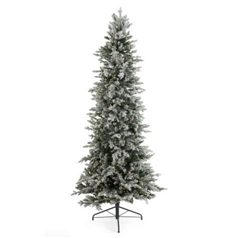 Home Heritage Overlight 75 Ft Flocked Prelit Artificial Christmas Tree