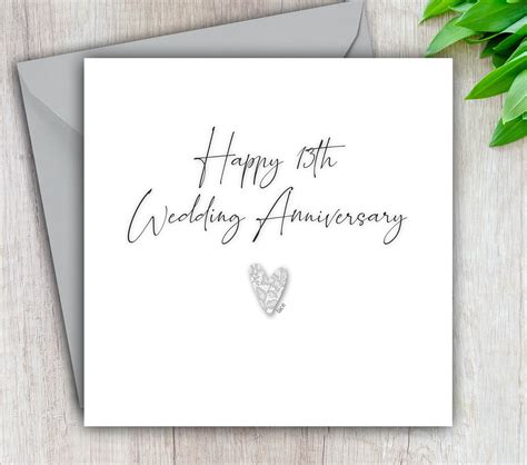 13th Anniversary Card Lace Wedding Anniversary Happy Wedding Etsy Uk