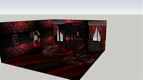 Black And Red Gothic Bedroom 3d Warehouse