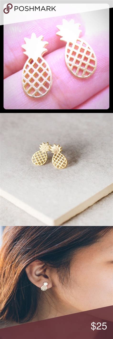 Aesthetic usernames + cartoon profile pictures. 18K Gold Pineapple Studs | Matching necklaces, Gold pineapple, Stud earrings