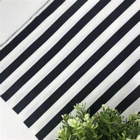 Black And White Striped Fabric Monochrome Stripe Cotton Etsy