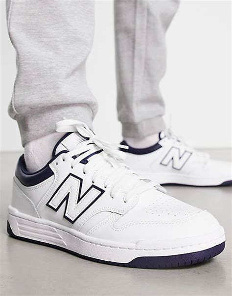 New Balance 480 Trainers In White And Navy Asos