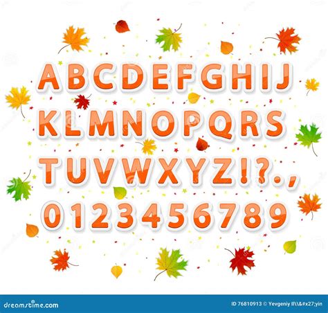 Autumn Alphabet Stock Vector Illustration Of Festive 76810913