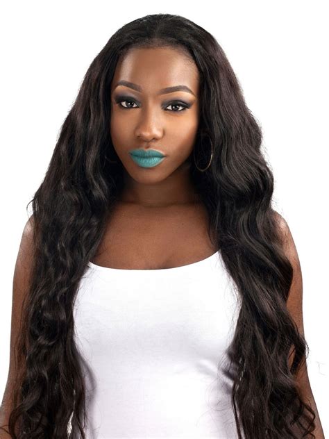 Black Womens Super Long Hair Lace Front Wigs 100 Human Hair