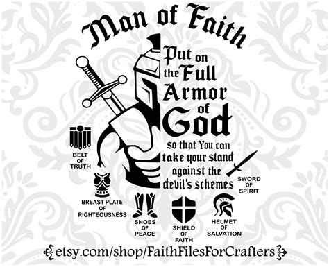 Armor Of God Svgbelt Of Truth Svgsword Of The Spirit Etsy