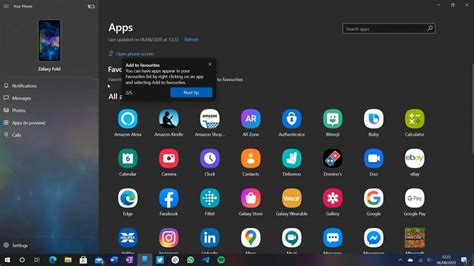 Access Samsung Galaxy Apps In Pc Using Microsoft Your Phone App