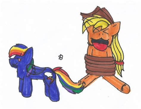 Rainbow Dash Tickles Applejack By Spaton37 On Deviantart