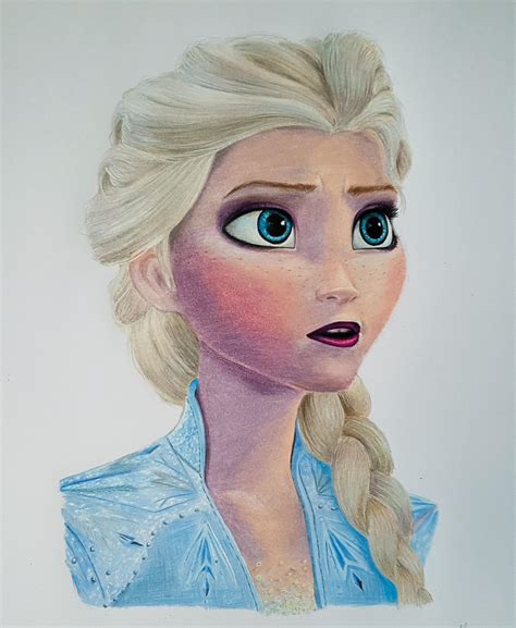 As Requested Here Is The Picture Of My Elsa Colored Pencil Drawing