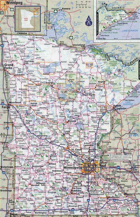 MN County Map With Roads