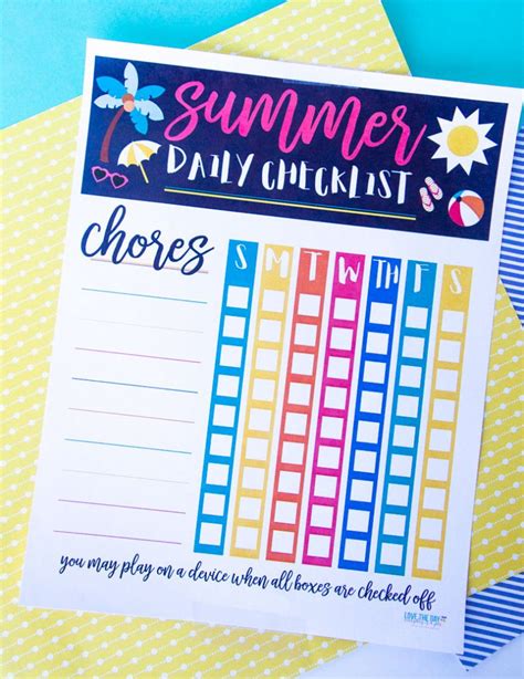 Printable Summer Chore Chart Mommy Gearest Images And Photos Finder