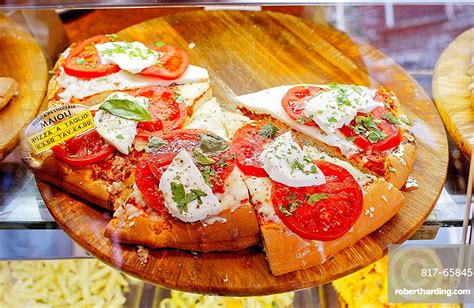 Click here for more details!. Italian typical fast food: pizza, | Stock Photo