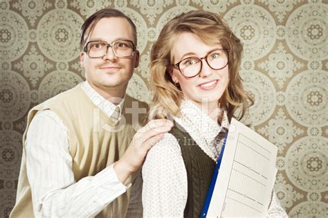 Nerd Couple In The Office Stock Photo Royalty Free Freeimages