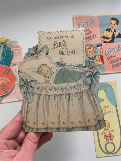 Lot Of 6 Vintage New Baby Cards Etsy