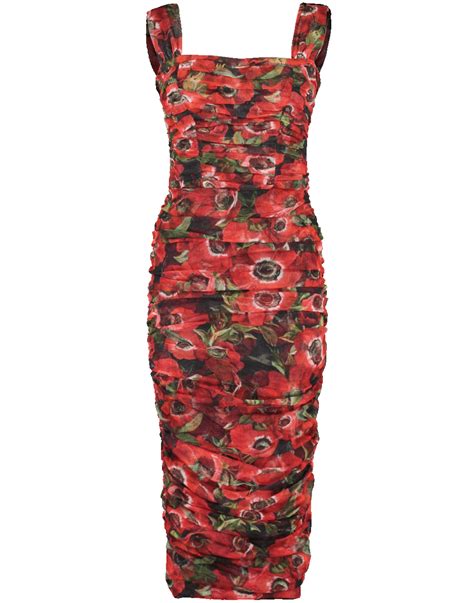 Dolce And Gabbana Clothing Floral Tulle Midi Dress Dolce Gabbana Clothing Designer