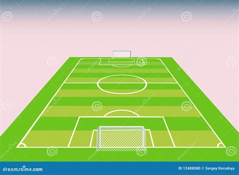 Soccer Field View From Goal Stock Photo Image 12488080