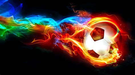 2048x1152 Colorful Football Flame Digital Art Wallpaper2048x1152