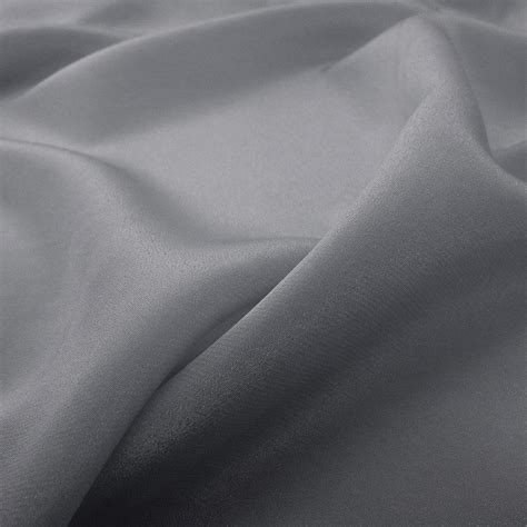 Silver Grey Crepe De Chine Pure Silk Fabric For Summer