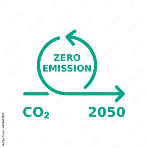 Zero Emission By 2050 Carbon Neutral Concept Crossroad Co2 Pollution