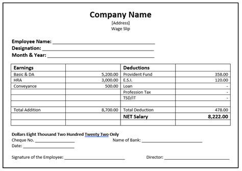 Salary Slip Template 23 Word Templates For Free Download