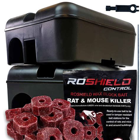 Roshield Rat And Mouse Bait Station Box External Weatherproof Rodent Pest