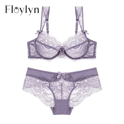 Floylyn New Hollow Lace Sexy Bra Ultra Thin Transparent Breathable
