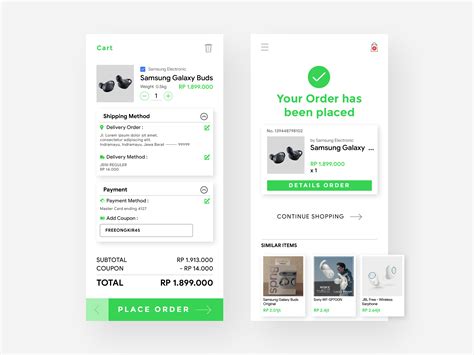E Commerce Cart And Order Placed Ui Design By Muhamad Yudha Rifai On Dribbble
