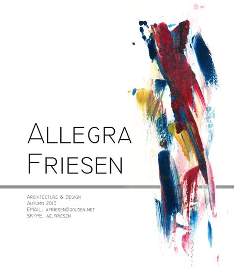 Allegra Friesen Portfolio Autumn 2015 by Allegra Friesen - Issuu