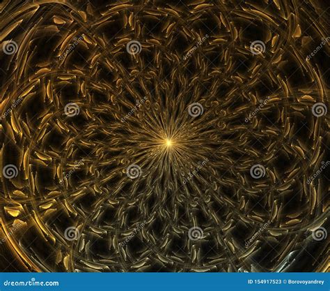 Abstract Fractal Composition Magic Explosion Star Stock Illustration