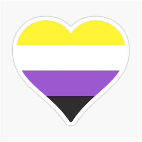 Nonbinary Pride Flag Heart Shape Sticker By Seren0 Redbubble