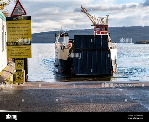 Mv Loch Riddon Caledonian Macbrayne Ferry Coming On To The Loading
