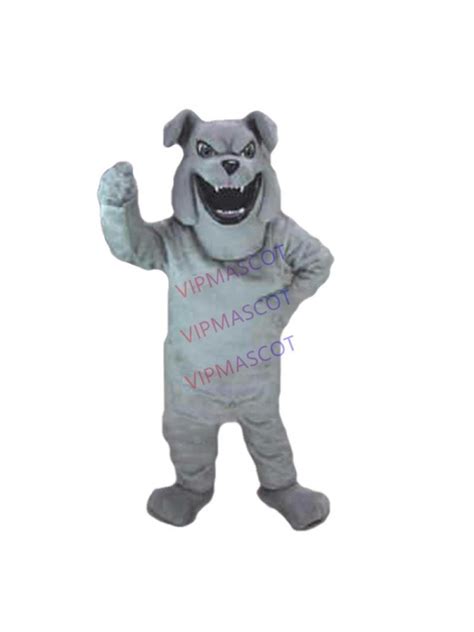 Mascot Grey Bulldog Barky Mascot Costume Cartoon Character Carnival