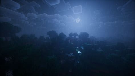 Wallpaper Minecraft Shader Shaders Rain Midnight Night Night