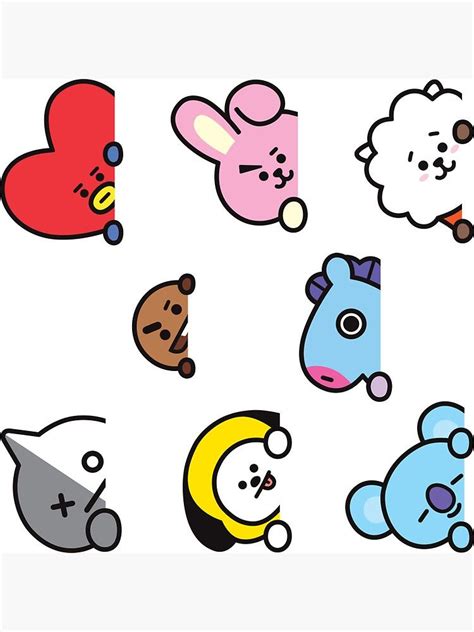 Bt21 Sticker Set Ver 2 De Zerokara Pegatinas Pegatinas Bonitas