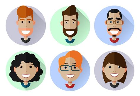 People Avatars Set Of Smiling Faces 2426977 Vector Art At Vecteezy