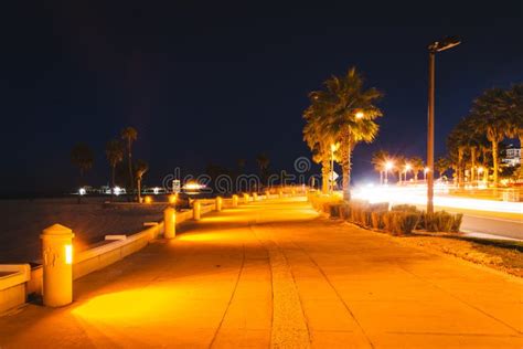 Path Along The Beach At Night In Clearwater Beach Florida Stock Image