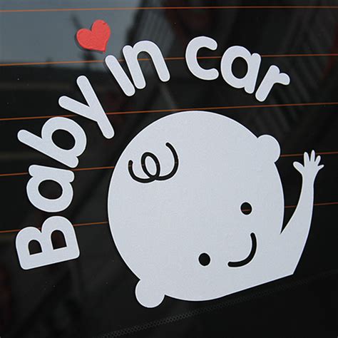 Baby In Car Waving Baby On Board Safety Sign Cute Car Decal Vinyl