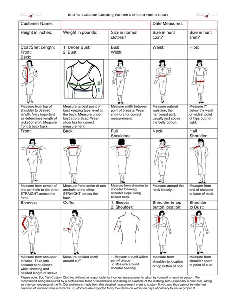 Clothing Measurement Templates At