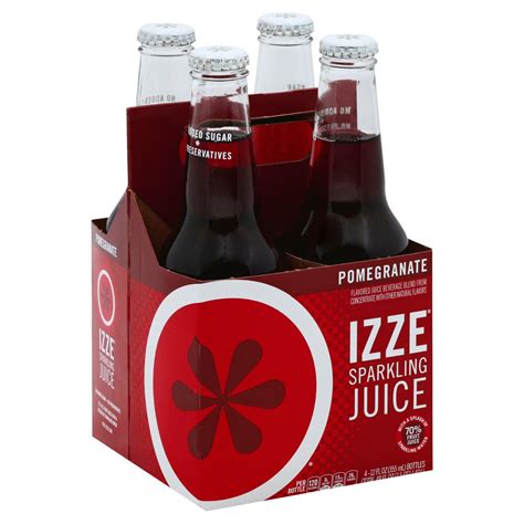 Izze Sparkling Pomegranate Juice Beverage 12 Oz Bottles Shop Soda At