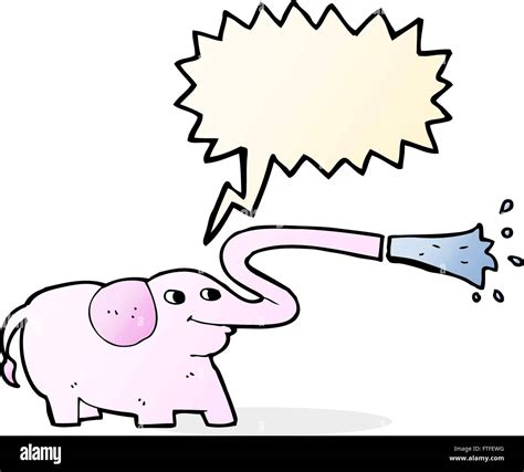 Cartoon Elephant Squirting Water With Speech Bubble Stock Vector Image Art Alamy