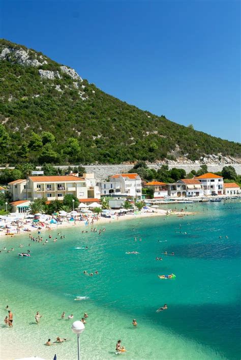 Beautiful Beach In Croatia Klek Resort Near Bosnia And Hercegovina