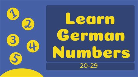 German Numbers 20 29 Easy To Learn German Lesson 7 Libna