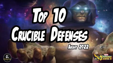 Top 10 Cosmic Crucible Defenses Marvel Strike Force Youtube