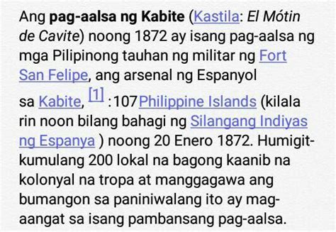 Dahilan Ng Pag Aaklas Sa Cavite Noong 1872 Brainlyph