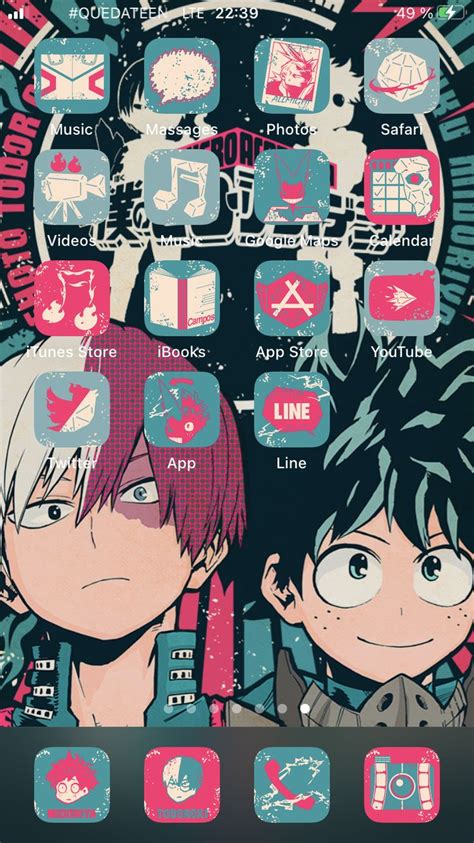 Anime, dual, monitor, multi, screen, widescreen. IOS14 Anime App Icons - My Hero Academia Aesthetic Iphone ...