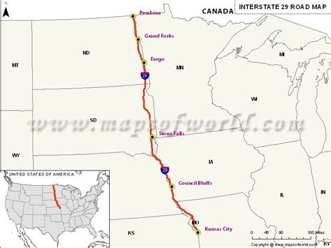 Missouri Iowa Southdakota Northdakota Interstate Map Usa Map