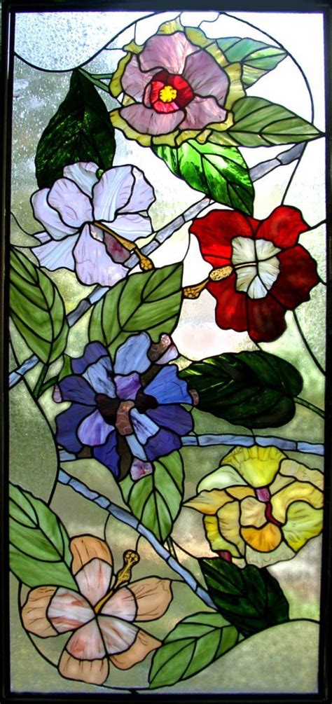 Floral Stained Glass Panel By ♥♥ Stained Glass