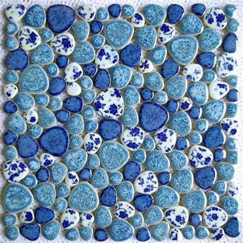 New Design Tst Porcelain Pebbles Fambe Blue And White Heart Shape