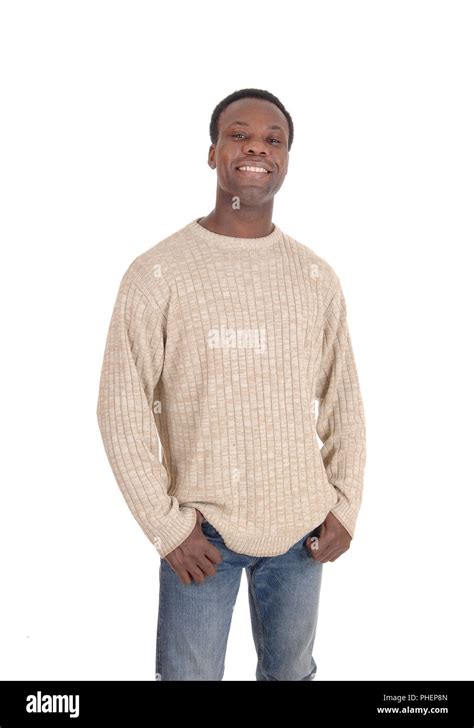 Happy Smiling Young Black Man Standing Stock Photo Alamy