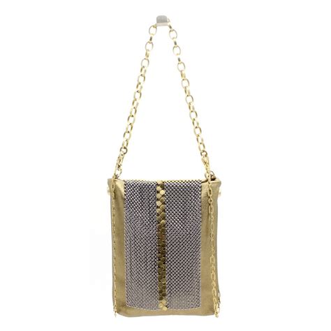 Laura B New Basic Disco Bag Leather And Mesh Bag Gold Strap Bag