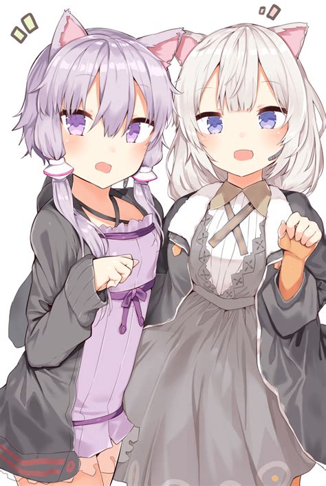 Kura Ekaki Kizuna Akari Yuzuki Yukari Vocaloid Voiceroid Orange Legwear Silver Hair